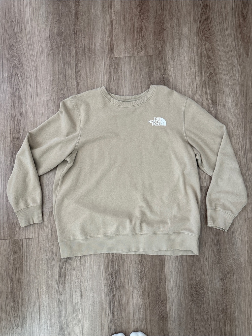 The North Face Men's Crewneck Sweatshirt in Beige with White Logo